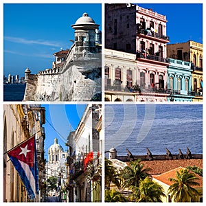 Photo collage from Havana in Cuba