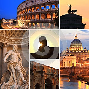 Photo collage of Rome