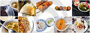 Photo collages of Chinese foods. photo