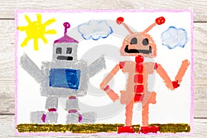 Drawing: Two different robots