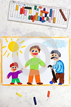 Photo of colorful drawing: Aging process and life cycle.