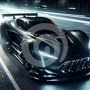 Photo of concept car from 2025,8k resoultion,hyper realstic, black.