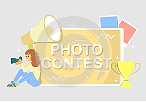 Photo contest poster, vector flat style design illustration photo