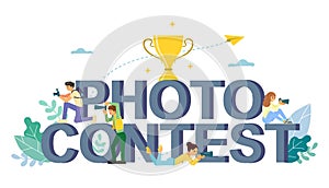 Photo contest vector flat style design illustration photo