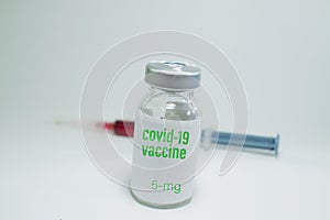 Photo about covid-19 vaccine. Covid-19 is deadly disease caused by coronavirus family. Covid-19 is pandemic.