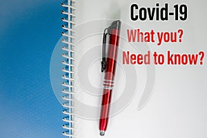 Photo about covid-19. What you need to know about coronavirus with copyspace
