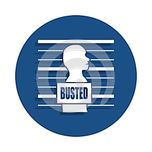 photo of the criminal icon in badge style. One of Police collection icon can be used for UI, UX