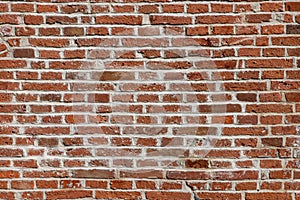dark texture of old red bricks wall background