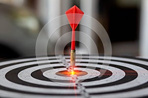 Photo darts that stick to the target, Concept to target marketing or in the way business, The businesses must have a goal the driv