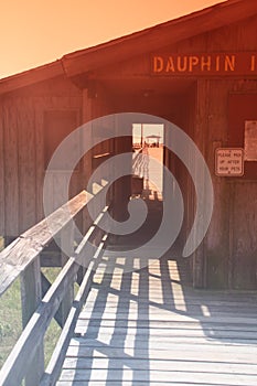 Photo of the Dauphin Island fishing pier.