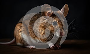 photo of deer mouse genus Peromyscus on black background. Generative AI