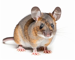 photo of deer mouse genus Peromyscus isolated on white background. Generative AI