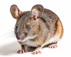 photo of deer mouse genus Peromyscus isolated on white background. Generative AI