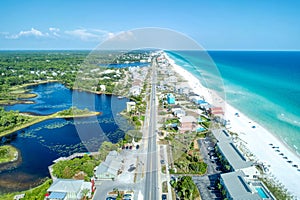 Panoramic View of World-Famous 30A, One of Florida`s Most Beautiful Beaches