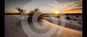 Photo of desert with endless white sand.