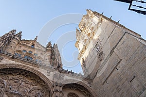 Photo detail of part of the Salamanca catedral in Spain