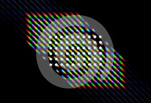 Photo of the diffraction pattern of LED array light, comprising a large number of diffraction orders