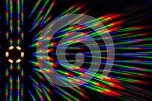 Photo diffraction pattern of the LED array, obtained by the grating