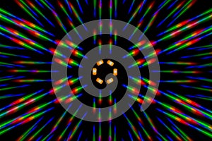 Photo diffraction pattern of the LED array, obtained by the grating