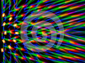Photo diffraction pattern of the LED array, obtained by the grating