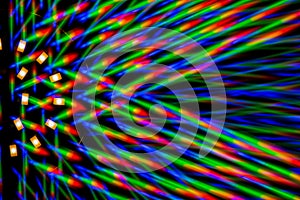 Photo diffraction pattern of the LED array, obtained by the grating