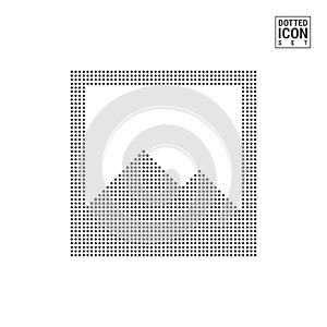 Photo Dot Pattern Icon. Photo Dotted Icon Isolated on White Background. Vector Icon of No Image Available, Coming Soon