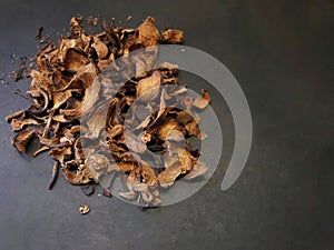 Photo of dried fruit coolies with a black background