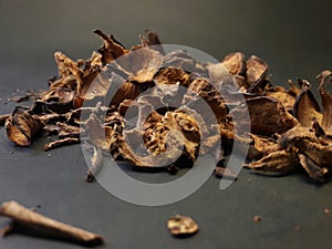 Photo of dried fruit coolies with a black background