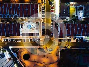 Photo with drone of the night road in Tenerife Canary Islands