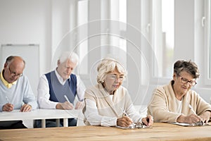 Elders during IT exam