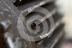 Photo of electric motor fragment close up