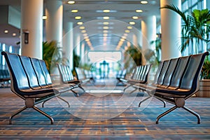 Photo of empty boarding gate in airport , travel and trips photo