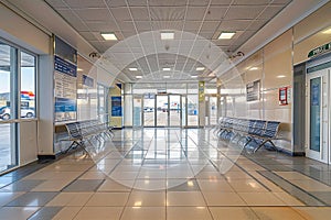 Photo of empty boarding gate in airport , travel and trips photo