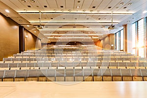 Photo of empty classroom in school