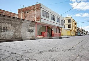Photo of an empty street in Riobamba, Ecuador photo
