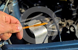 Photo of engine oil level check