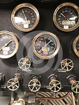 Photo of the engine room of world war two American submarine