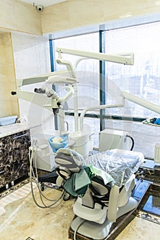 Photo equipment in the dental office. Treatment and prosthetics of teeth