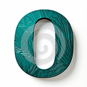 Turquoise Wooden Letter O: Texture-rich Surface Inspired By Nobuo Sekine And Justin Gaffrey photo