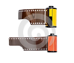 photo films in cartridge isolated