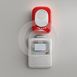 Photo, fire alarm system illustration