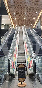 A photo of the first escalator in Indonesia since 1966. Located in Sarinah, Jakarta