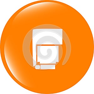Photo flash icon, photo flash web icon, button isolated on white