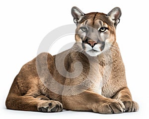 photo of Florida panther isolated on white background. Generative AI