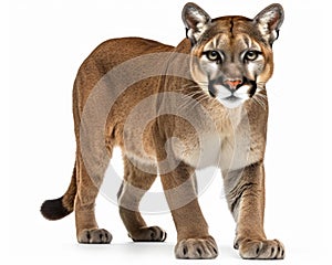 photo of Florida panther isolated on white background. Generative AI