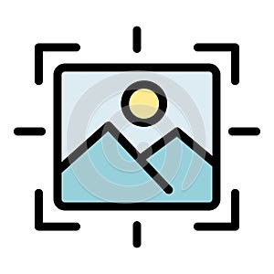 Photo focus icon vector flat