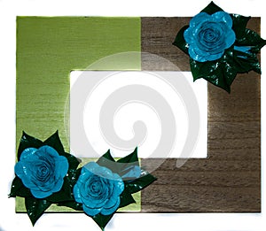 Photo frame with blue flowers