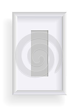 Photo frame isolated on white, rectangular frame mockup. Empty framing for presentations. Photo or picture painting