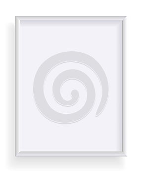 Photo frame isolated on white, rectangular frame mockup. Empty framing for presentations. Photo or picture painting