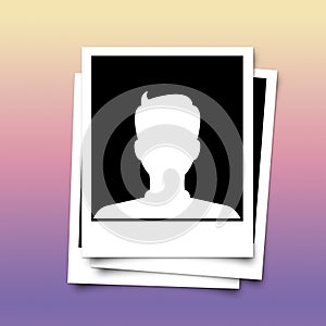 Photo frame of profile avatar on abstract background photo